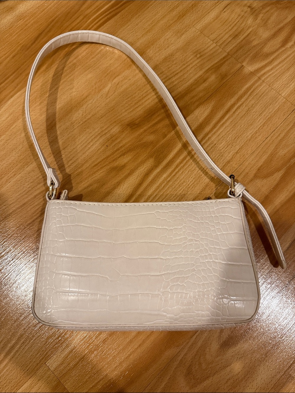 Cotton On White Croc-Embossed Shoulder Bag - Picture 1 of 2
